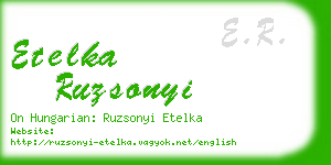 etelka ruzsonyi business card